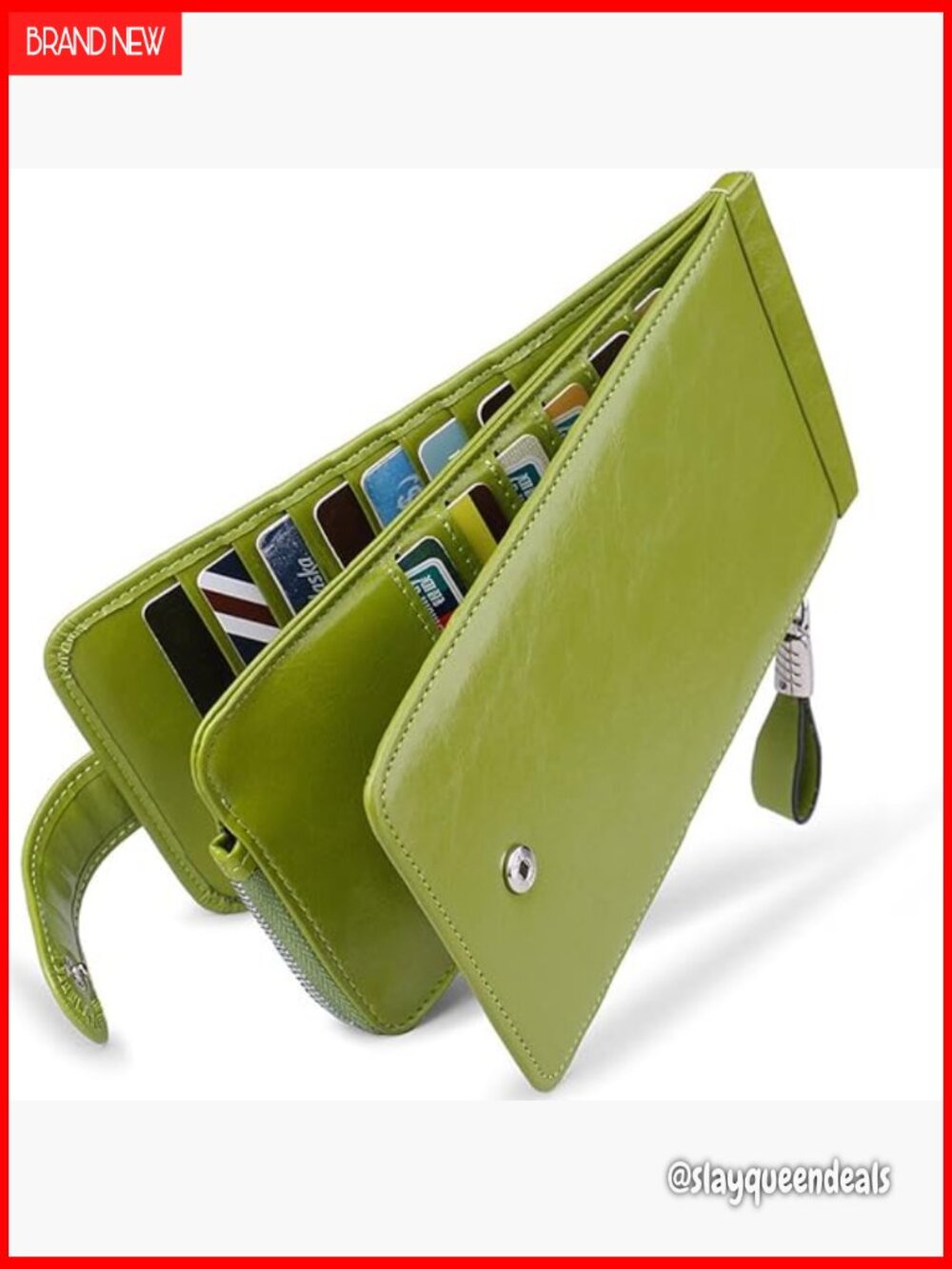 Large RFID Blocking Bifold Wallet with Zipper Pocket, 25 Card Slots